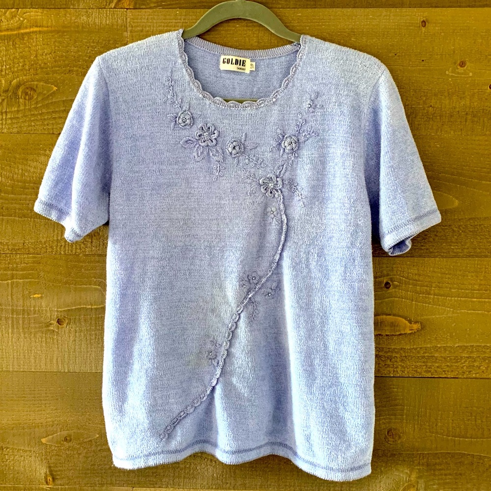 Vintage Periwinkle Knit T-Shirt